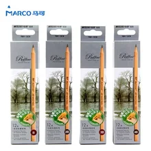 Марко Рисование эскизов карандаш натуральная древесина Модель 7001(12 шт в коробке) 13 твердость 9B, 8B, 7B, 6B, 5B, 4B, 3B, 2B, B, HB, F, H, 2 ч, 3 ч