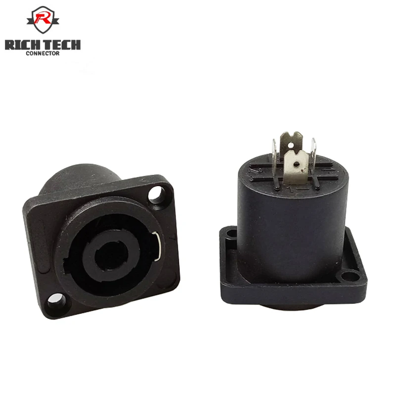 

50pcs Square Powercon Socket Black Speak-on Adapter 4 Pin Female Jack Compatible Audio Cable Connectors