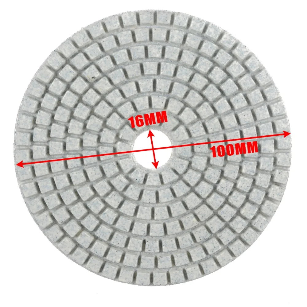 Kopen 10 stks Diamant Polijsten 100mm 4 inch M14 Stone Beton Marmer Slijpschijf Set Tool Mayitr