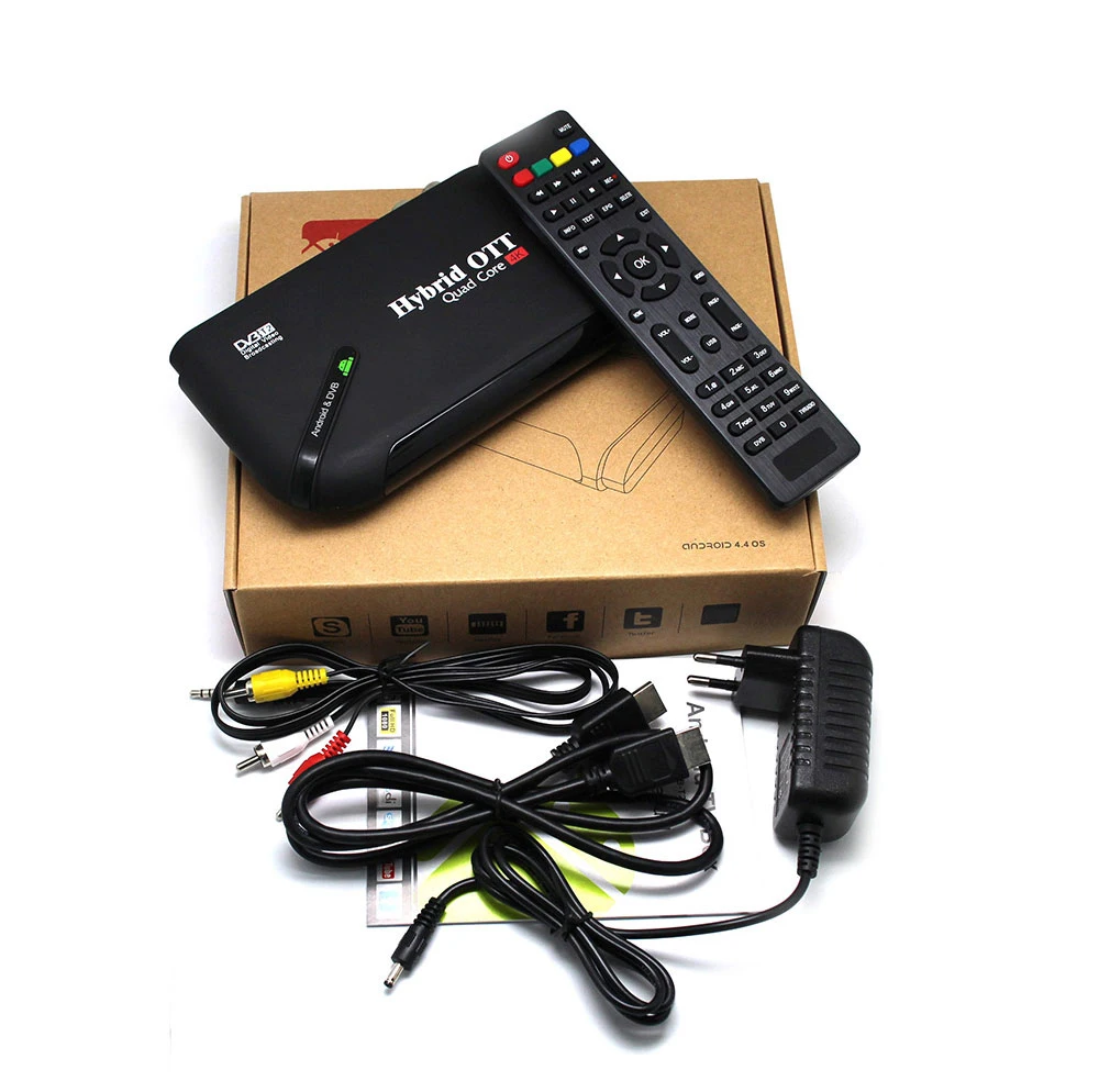 Android 7 1 Гб + 8 DVB T2 4 ядра OTT BT4.0 H.265/MPEG ТВ тюнер Поддержка Netflix youtube Google к Smart Декодер