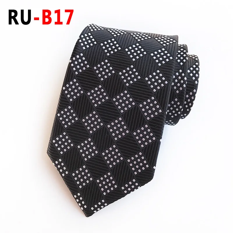 8 см, модное простое платье в клетку, Простой деловой галстук, дизайн, модная новинка, хит, модель, полиэстер, жаккардовый галстук - Цвет: RU-B17