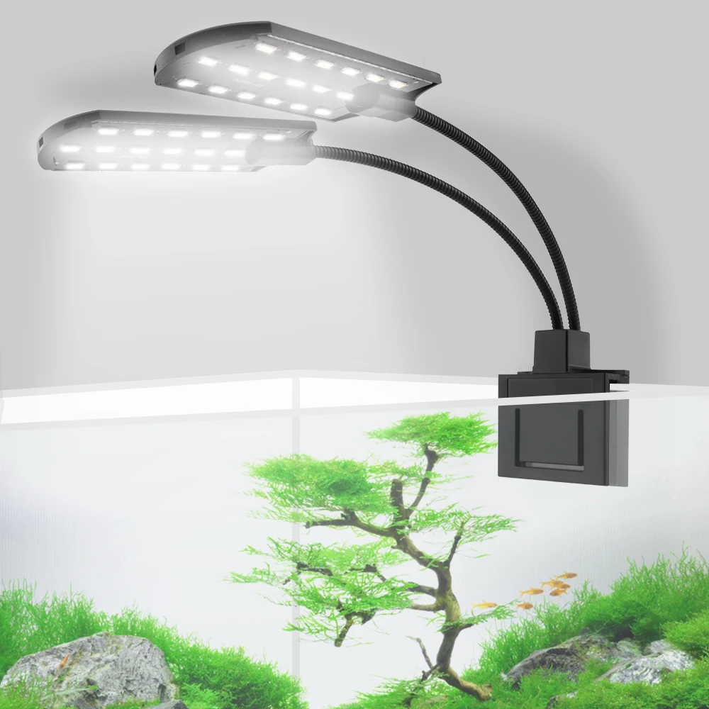 Double Head LED Aquarium Lighting Plants Growing Lamp 15W Waterproof