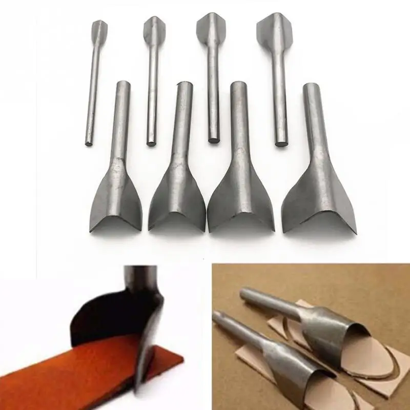 

NEW 10-45MM Leather Craft Tools V Shape Cutter Punch Strap Belt Wallet End For Home Leather Sewing