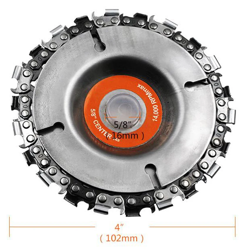 Деревообрабатывающий 100/150 мм 4-1/2 "цепная пластина угловая шлифовальная цепь колесо Резьба по дереву диск для углового шлифовального станка