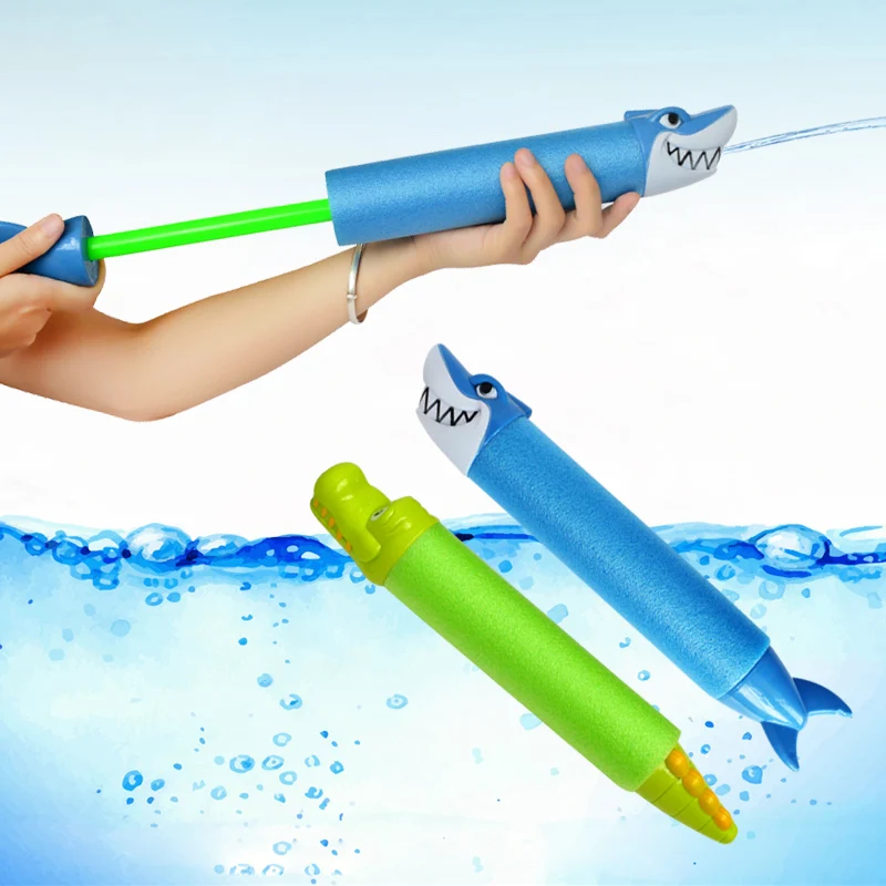33cm Summer Water Gun Toys Pistol Blaster Shooter Outdoor Swimming Pools Cartoon Shark Crocodile Squirter Toys For Children 1