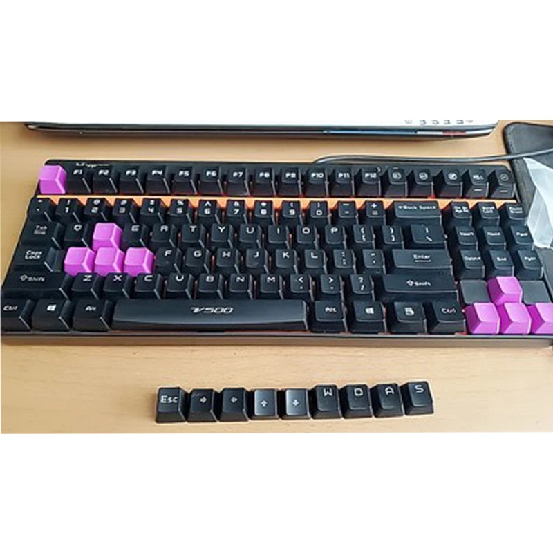 Клавиатура с подсветкой PBT Plug And Play фиолетовая Mach для FPS игр|Клавиатуры| |