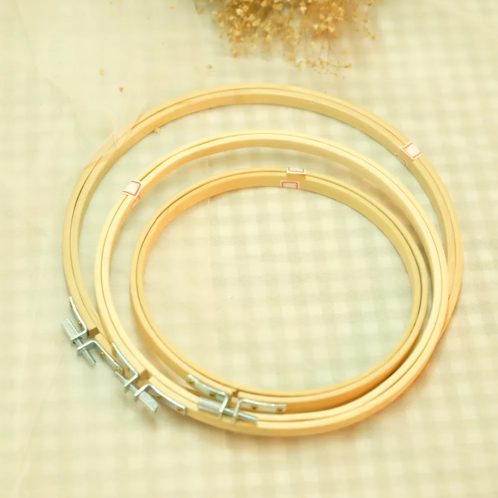 Amo 3 Pieces 3 Size Kids Small Teaching Embroidery Hoop Set Bamboo