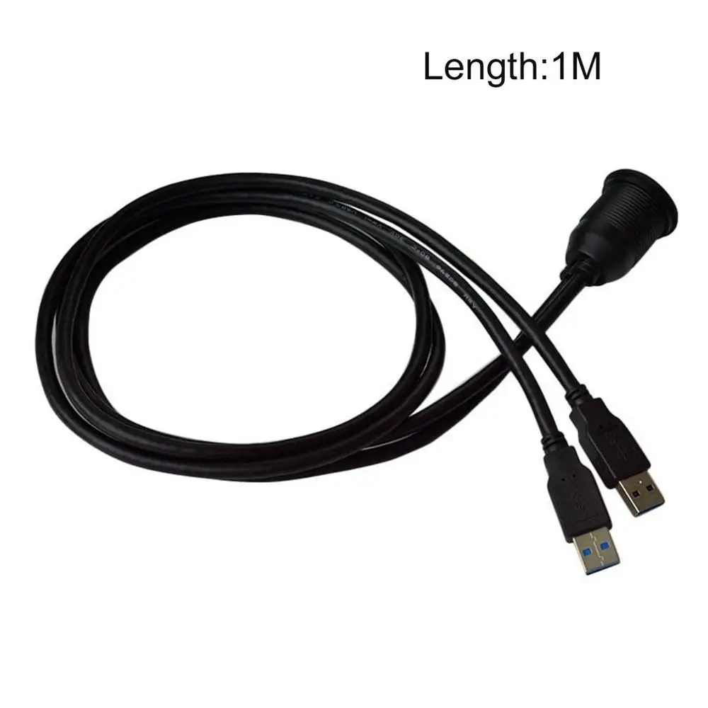 USB 2,0 порт папа-мама Удлинительный кабель Водонепроницаемый Заподлицо Двойной USB док-станция адаптер приборной панели пан автомобиль мотоцикл - Название цвета: 1M