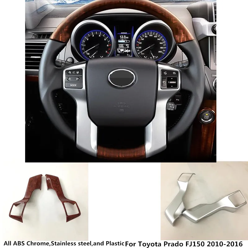 Car styling cover Steering wheel inner Kit switch trim frame panel For Toyota Prado FJ150 2010