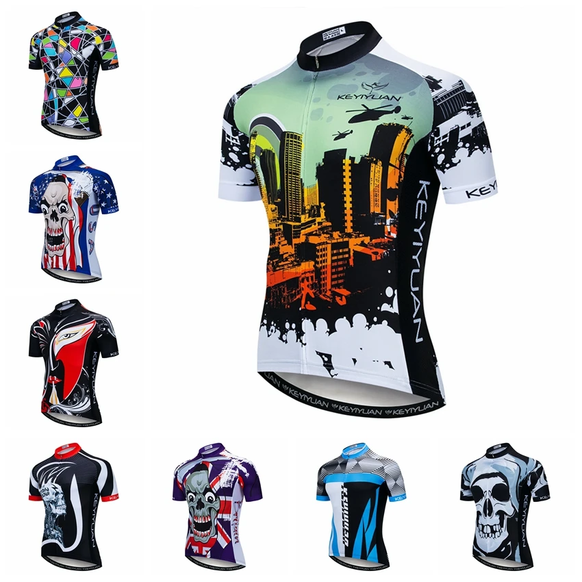 

2019 Cycling Jersey Men Bike Jerseys Bicycle Tops pro Team Ropa Ciclismo mtb Mountain Shirt cycle jersey summer breathable Gray