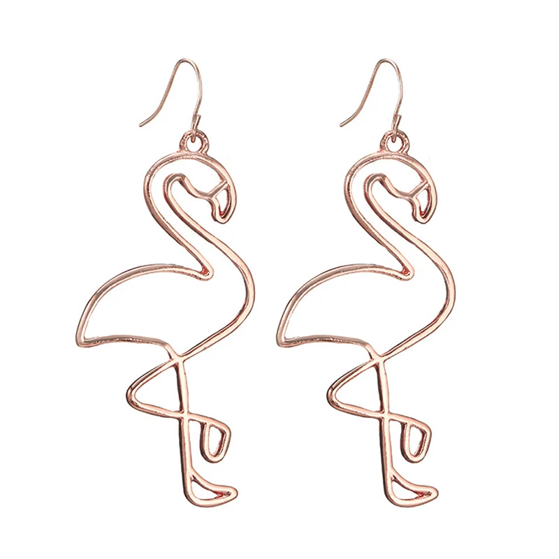 

2019 New Women Bird Earrings Trendy Cute Flamingo Stud Earring Gift Vintage Animal Jewelry Wholesale