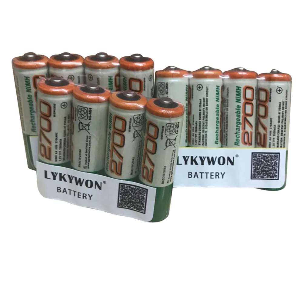 12pcs/lot Original rechargeable battery AA 2700mAh ni mh 1.2v aa ...