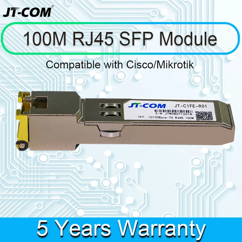 

100Mbps RJ45 Copper SFP Transceiver Module 100Base-Tx Ethernet onu epon Fiber Optical FTTH Compatible with Cisco/Mikrotik Switch