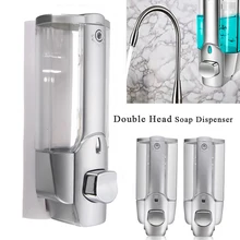 Дозатор для жидкого мыла с двойной головкой, настенный Пластиковый Дозатор для шампуня и геля для душа, дизайн ручного замка для ванной комнаты, отеля