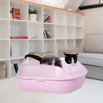 

New Pine Cat Litter Pot Cat Pot Large Cat Supplies Cat Toilet Semi-closed Shovel Pet Litter Box Sifting Tray Toilet Pet Tool