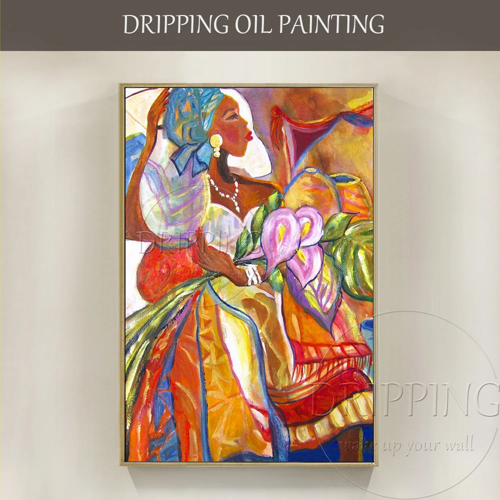 Skilled Artist Hand painted High Quality Impression Angola Portrait Oil