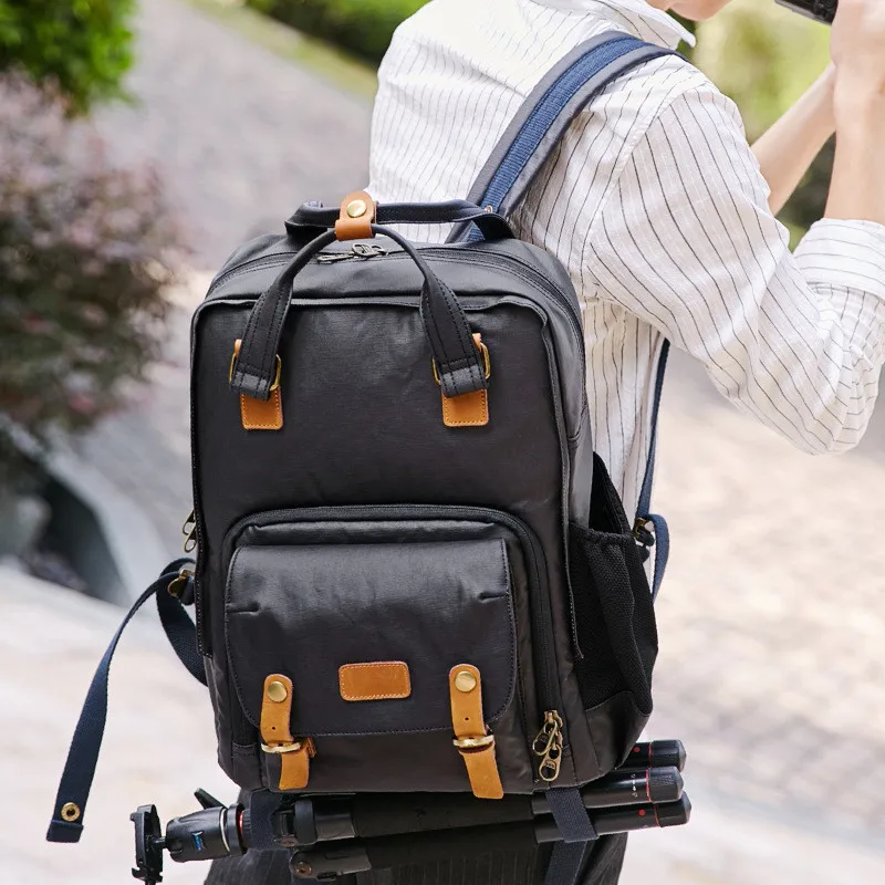 Tripé para Câmera Retrô da Moda Dslr para Canon Casual Impermeável Mochila Nikon Cantar Slr - Image 6
