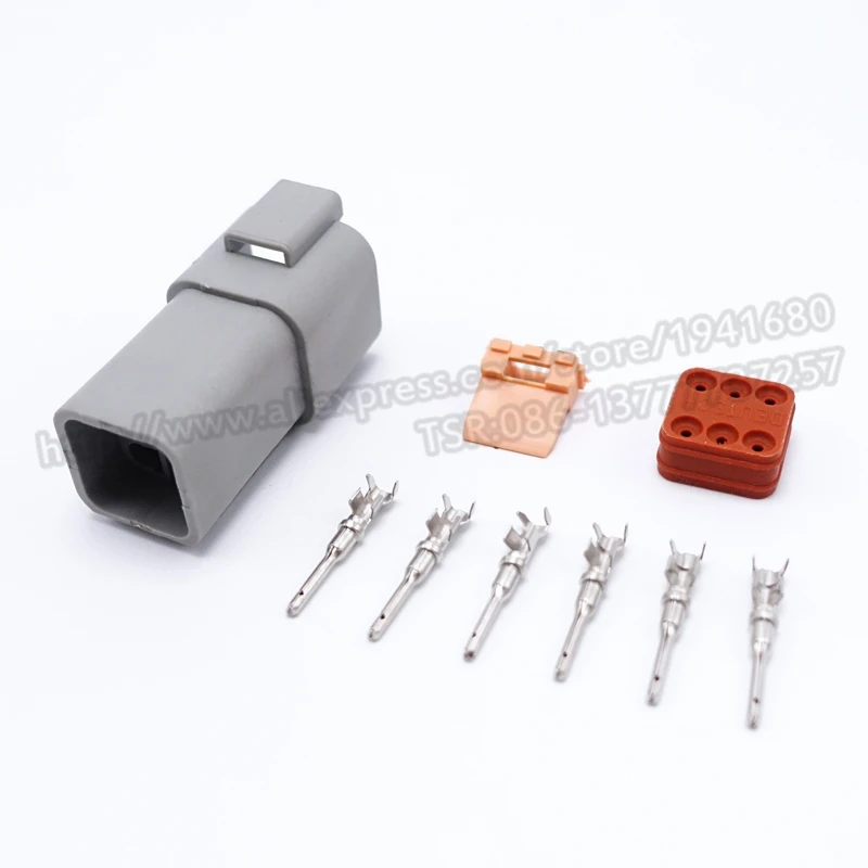 

TE Style Six Pins Enhanced Seal Waterproof Cars Connector Plug Boot Adapter Female AT-DT Type Connectors DT04-6P