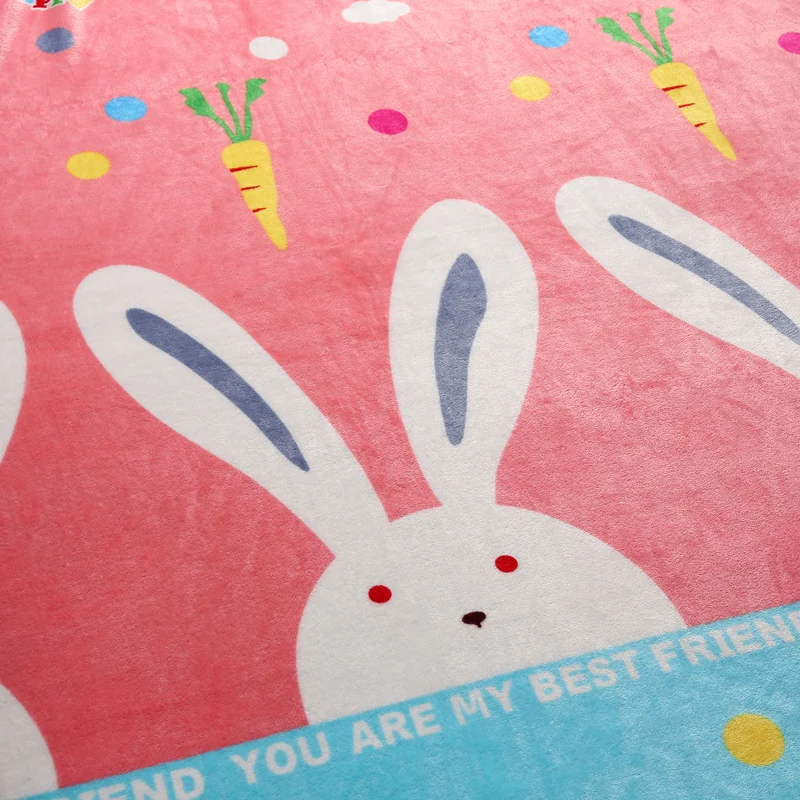 Home textile Micro Plush Fleece Blanket Throw for beds Coral Fleece rabbit blanket children decorations for home