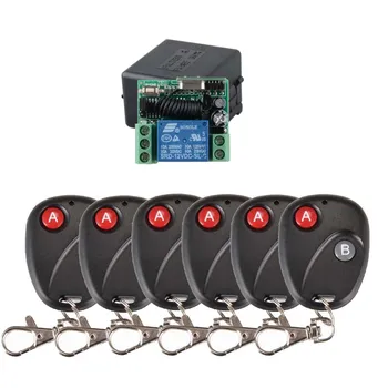 

RF 6PCS Transmitter Receiver DC 12v 10A 1CH wireless RF Remote Control Switch System +Case For Entrance guard , Lighting System