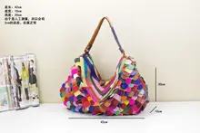 Free shipping Genuine leather bag color block double zipper double layer genuine leather cowhide women’s handbag