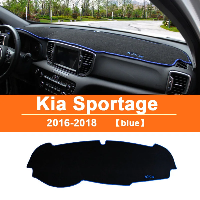 Для Kia Sportage QL LHD чехлы на приборную панель автомобиля Избегайте светильник накладка тент подушка коврик ковры отделка протектор Аксессуары - Название цвета: Blue Side