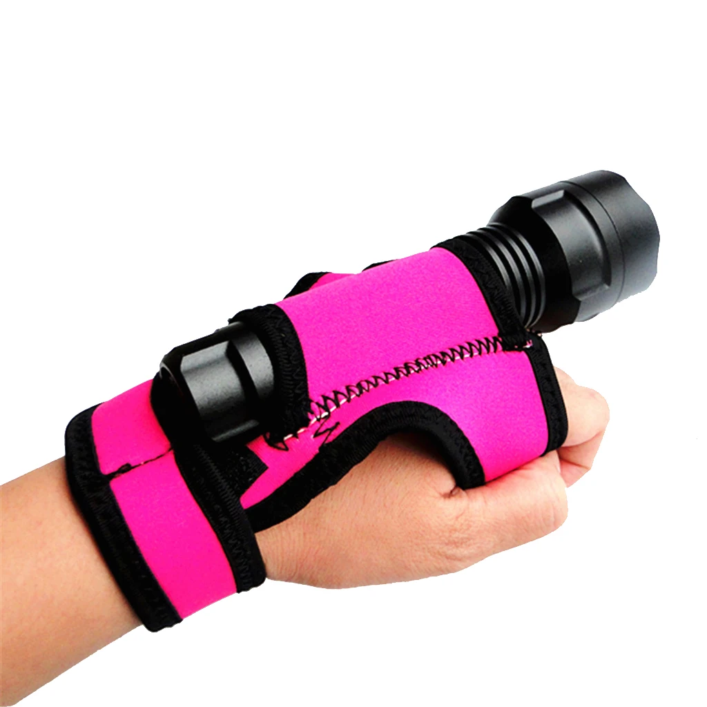 Perfeclan Adjustable Outdoor Scuba Diving Dive Torch Flashlight Holder Soft Hand /Arm Strap Mount Glove Diving Flashlight Holder