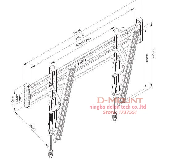 NORTHBAYOU NB C3-T 4"-60" Светодиодный настенный кронштейн для ЖК-телевизора VESA 600X400 наклонное крепление для монитора