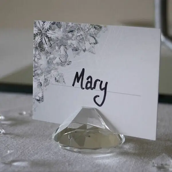 20PCS/LOT Wedding Diamond Shaped Crystal Place Card Holder for Wedding