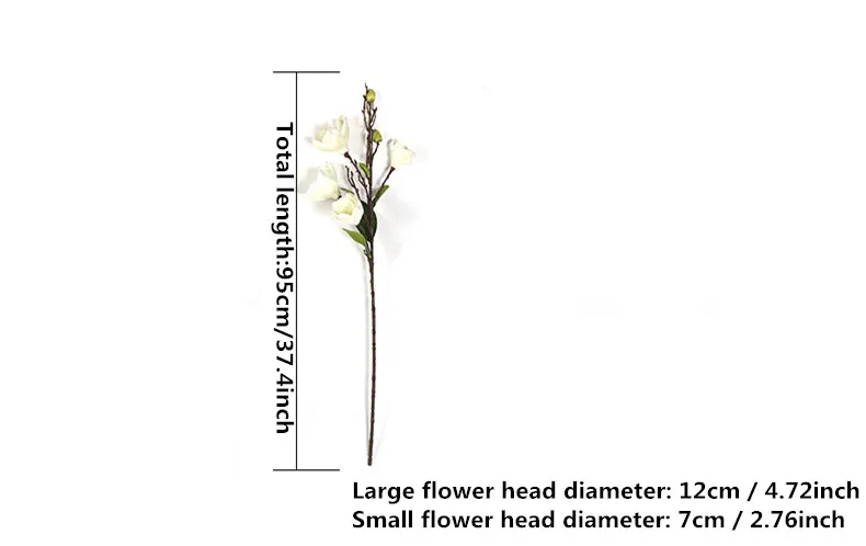4 головки 95 см шелковые большие цветы магнолии Настоящее прикосновение руки на ощупь Высокое качество Орхидея искусственный цветок DIY Свадебные вечерние украшения для дома