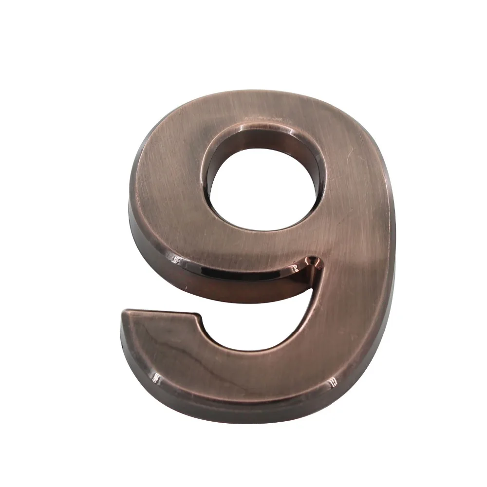 

Door Number 9# Red Bronze Color Digital House Number ABS Plastic 100mm Height Door Gate Number Door Plate