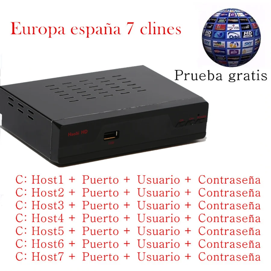 Decodificador ТВ satelial бесплатно Cccam Cline на 1 год испанско-португальский Европа Pl 7 Clines Cccam Espa 4K спутниковый ТВ приемник