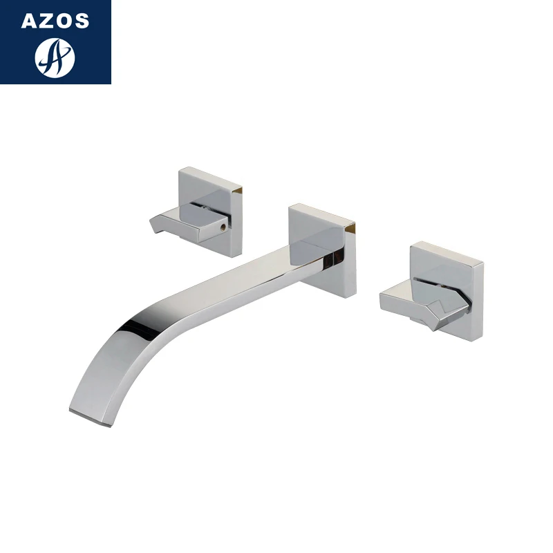 

Azos In-wall Faucet One-piece Waterfall Brass Chrome Cold and Hot Switch Shower Room Below Counter Basin Bathroom Cabinet Doubl