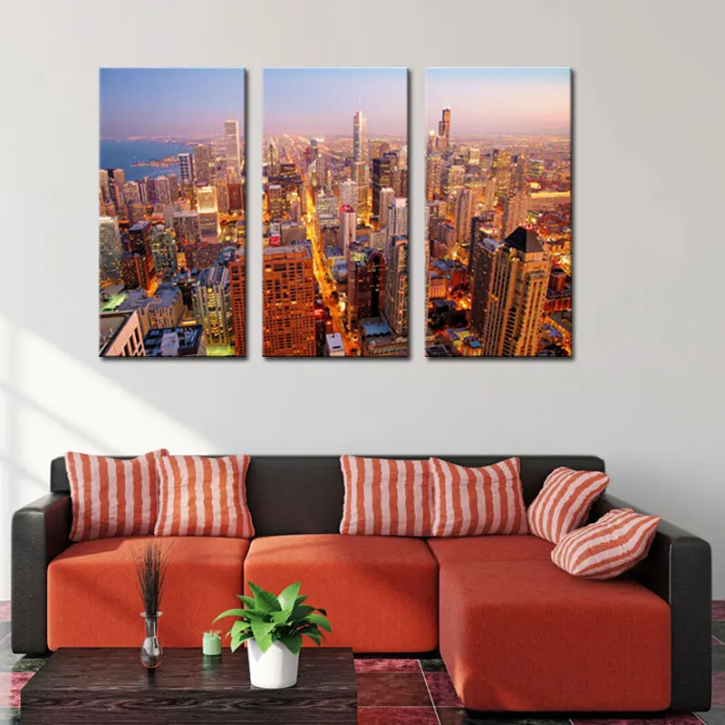 3 Picture Combination Chicago Wall Art Painting The Picture Print On