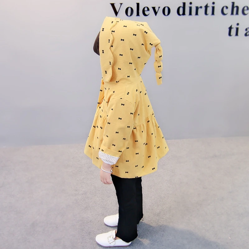Baby girl Trench Coat In spring and autumn Small bowknot Pure color Outerwear for most fashionable Kids Children (13)