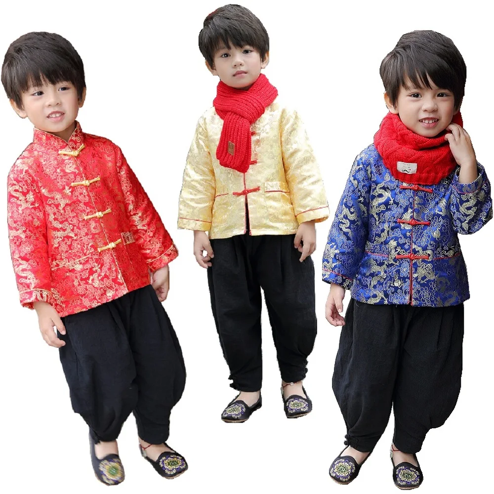 

Children Chinese Jacket New Year Baby Boys Tang Clothes Spring Holiday Costumes Kids Coat Dragon Outfits Outwear Cardigan Tops