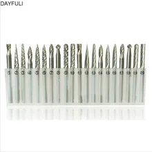 Portable 20pcs Tungsten Steel Solid Carbide Burrs Rotary Tool Drill Bits Set 3*3mm Good