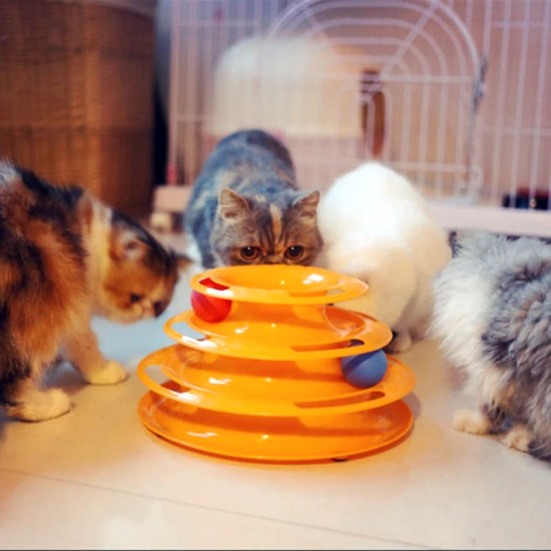 Three Layers Intelligence Kitten Toys Crazy Amusement Petstages Tower