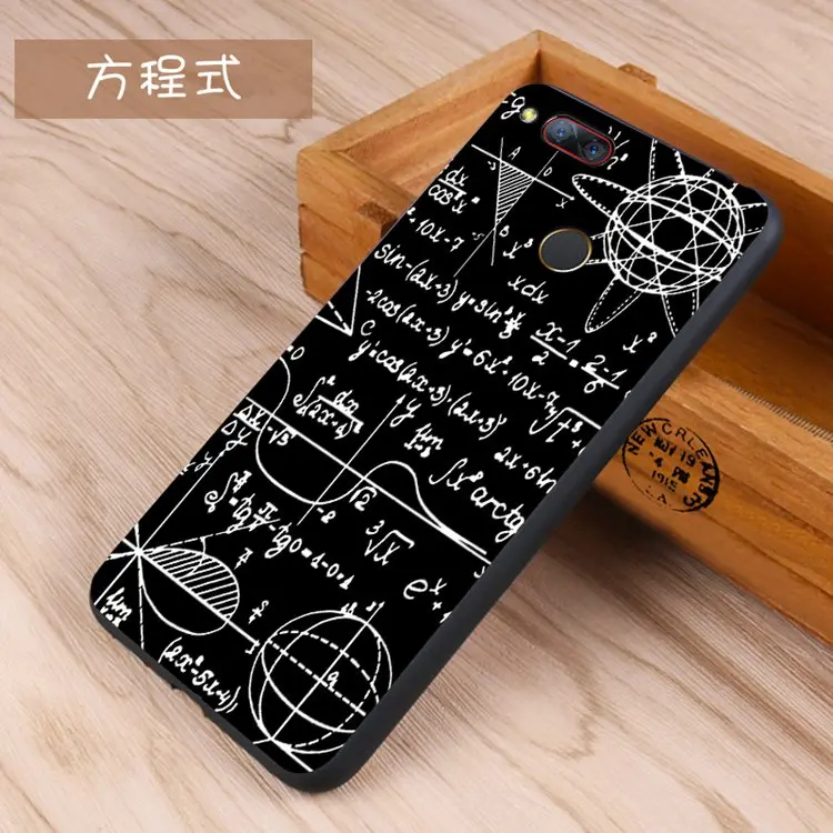 

For ZTE nubia Z17 mini nx569j/H cartoon soft silicon phone case cover Black boder Mathematical equation Z17mini 5.2"