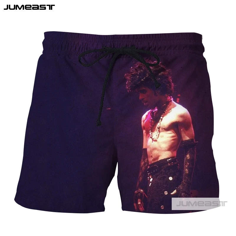 

Jumeast 3D Printed Prince Rogers Nelson Short Pants Cool Men/Women Loose Size Shorts American musicians Novelty Board Shorts