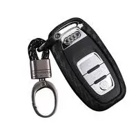 Кожаный брелок для ключей из углеродного волокна, Автомобильный Дистанционный брелок, аксессуары для ключей, чехол, кольцо для Jeep Dodge Chrysler, аксессуары - Название цвета: black9