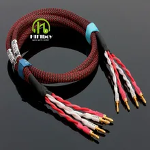 HIFI Speaker Cable with Japan Origin Canare Speaker Wire American Budweiser Copper Gold-plated Bananas Y Plugs 2.5M DIY