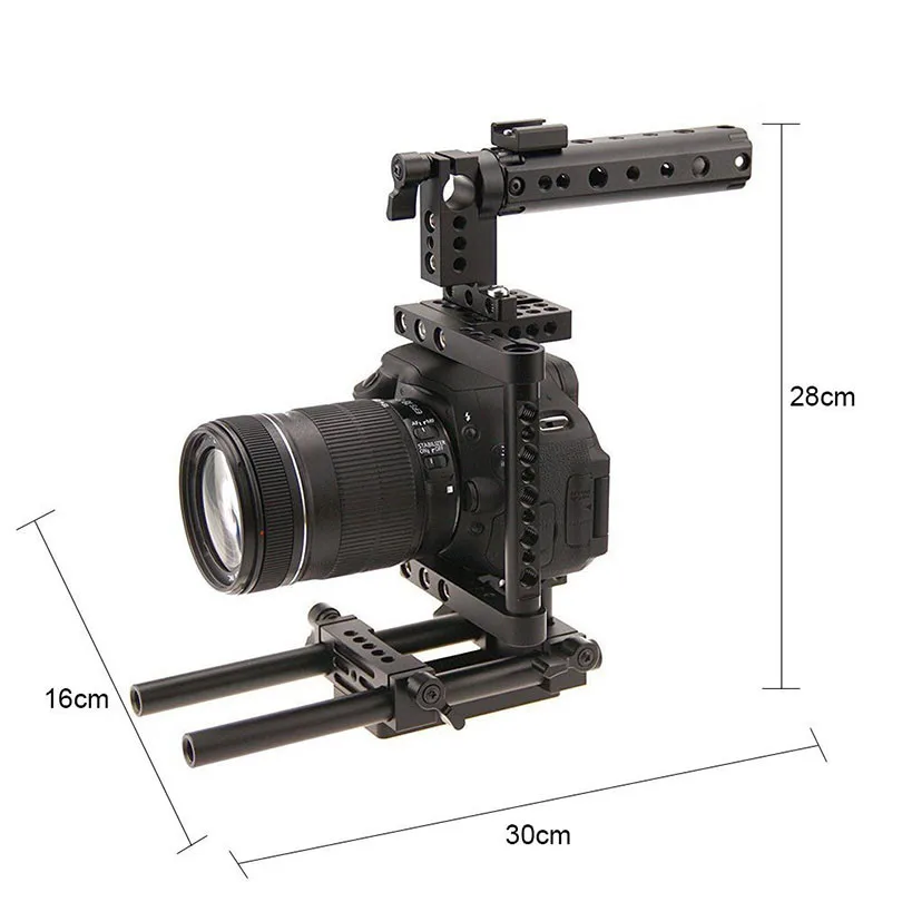 CAMVATE Aluminum DSLR Cage Top Handle Grip Camera Stabilizer Rig Tripod Mount Plate For Canon Nikon Sony Panasonnic 1229 (2)