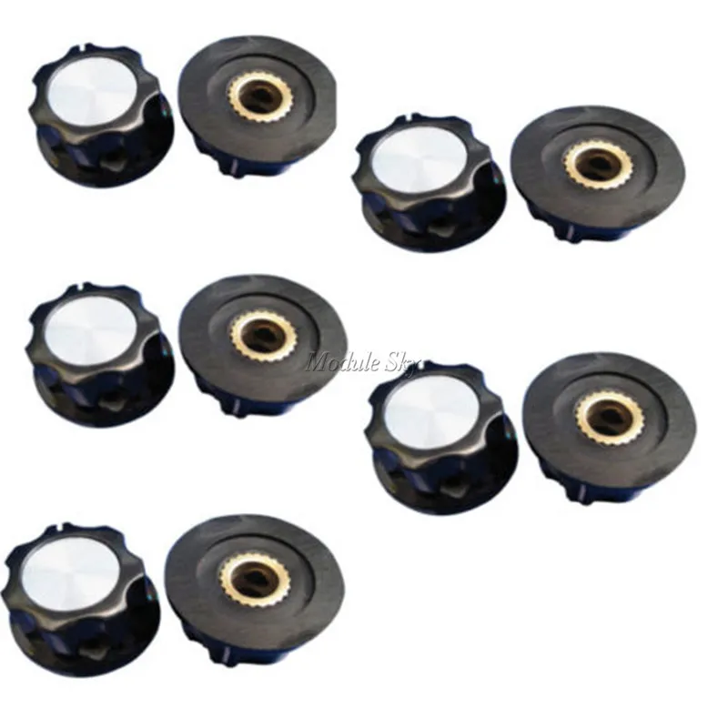 

10PCS 16mm Rotary Control Turning Knob for Hole 6mm Dia. Shaft Potentiometer New