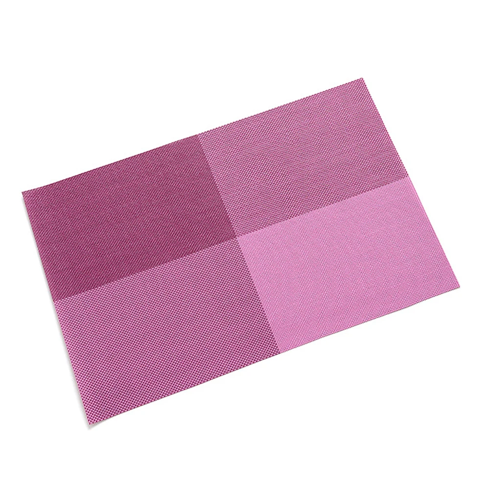 4 Pcs Fashion Rectangle Heat-Resistant Placemat Durable Pvc Anti-Skid Table Mat Dining Decorative Coaster Purple | Дом и сад