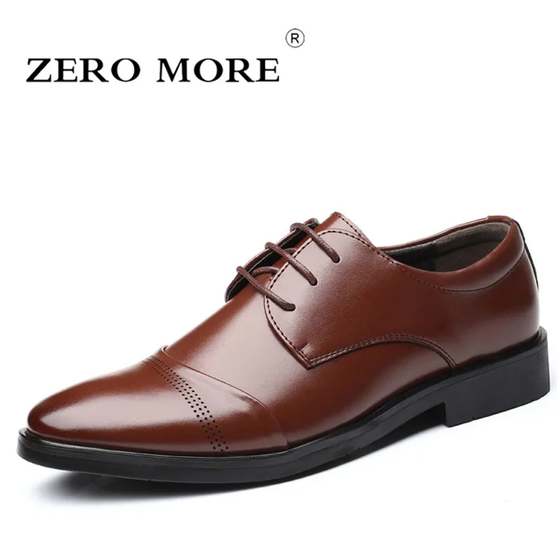

ZERO MORE Mens Shoes Casual Large Sizes Formal Designer Shoes Men Lace Up Hot Sale Dress Pointed Toe Derby Shoes Luxury Brand