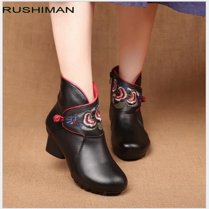 Rushiman 991 Cotton Black Femmes Occasionnel Bottes Main La Black Véritable Design Réel 991 Chaussures À Rétro De Cotton Automne 996 Cheville Hiver Mode Black Plat 996 Cuir 44frq