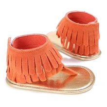 Летние детские сандалии с бахромой; детская обувь из искусственной кожи с мягкой подошвой для девочек