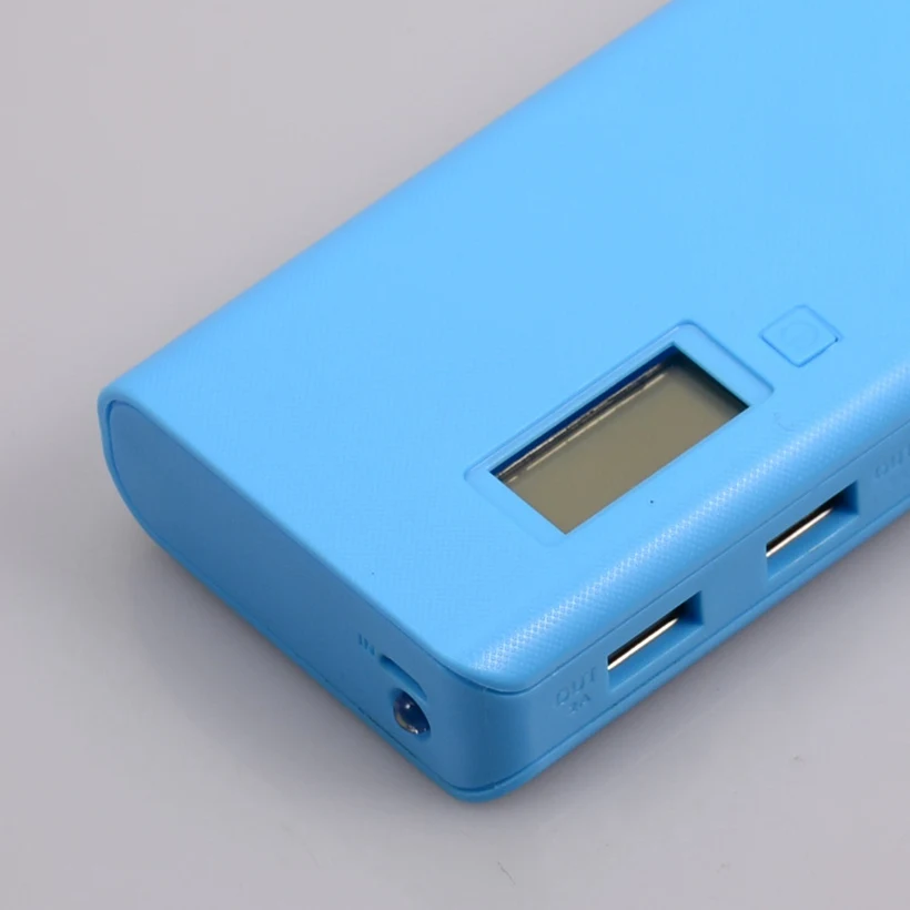 (Без батареи) Портативное зарядное устройство 20000 мА/ч коробка USB 2 порта 5x18650