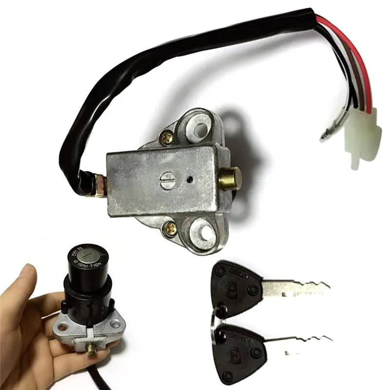 

Motorcycle Ignition Switch Lock Assembly 3Pin 2Keys Fit For for DT125 R/TZR250/XT350/XT600